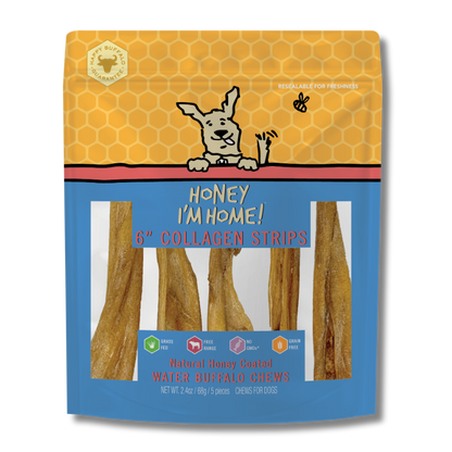 6" COLLAGEN STRIPS - Honey I'm Home Treats