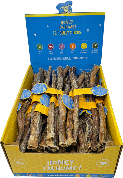 12 Bully Sticks for Dogs in Bulk