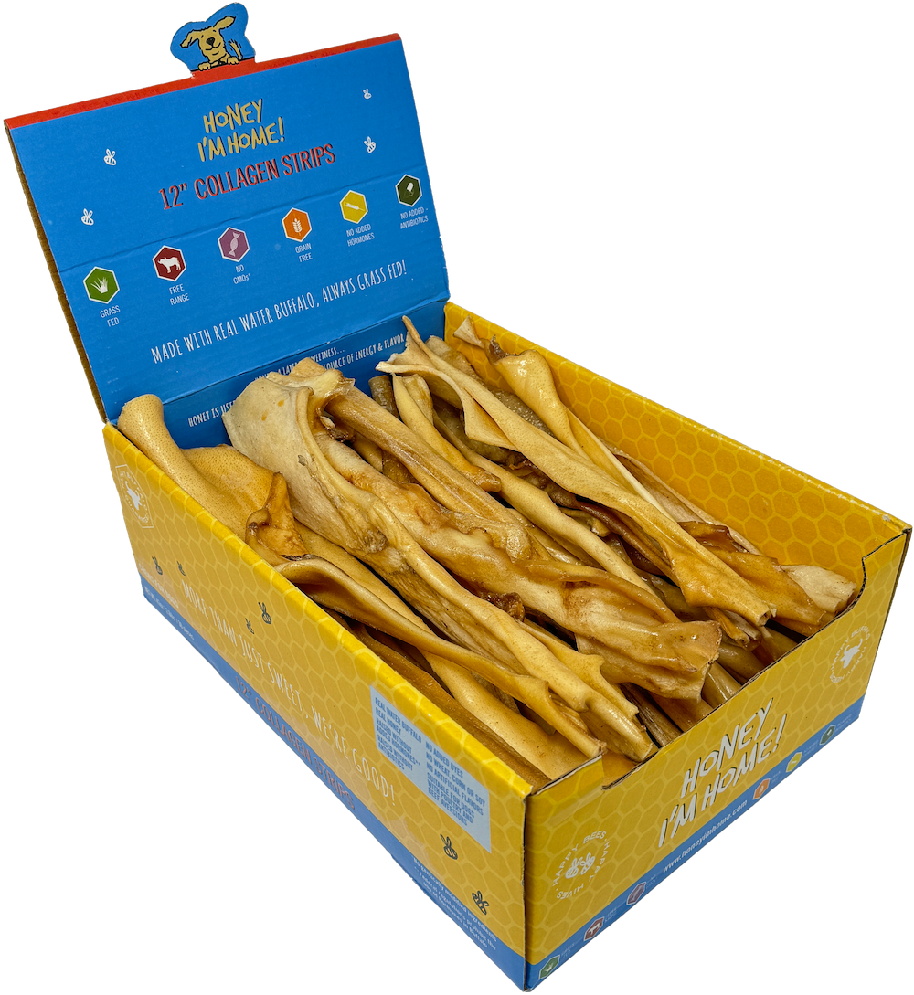 12"  COLLAGEN STRIPS BULK - Honey I'm Home Treats