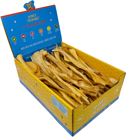 12"  COLLAGEN STRIPS BULK - Honey I'm Home Treats