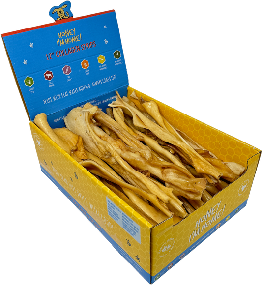 12"  COLLAGEN STRIPS BULK - Honey I'm Home Treats