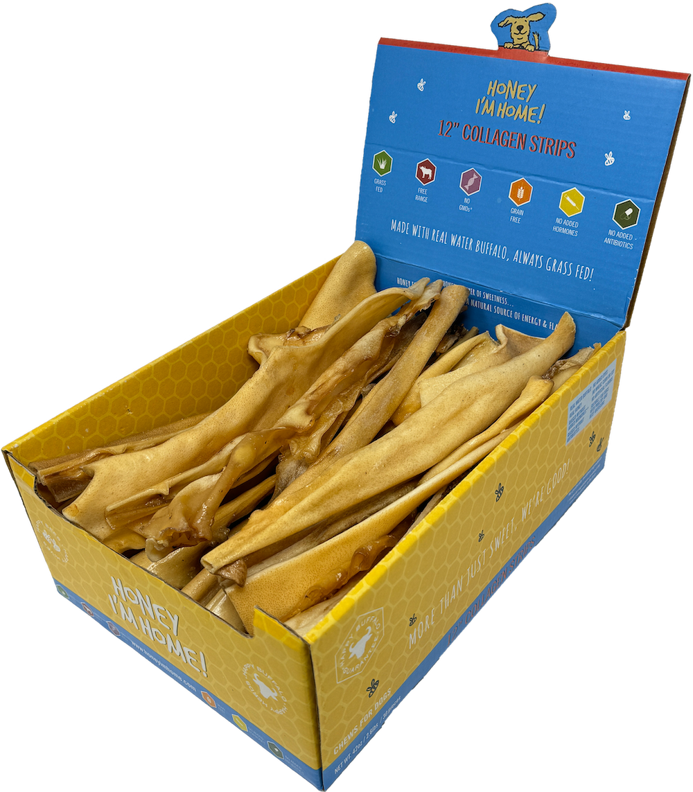 12"  COLLAGEN STRIPS BULK - Honey I'm Home Treats