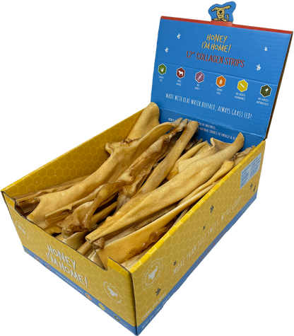 12"  COLLAGEN STRIPS BULK - Honey I'm Home Treats
