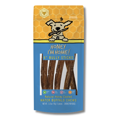 6" BULLY STICKS - Honey I'm Home Treats
