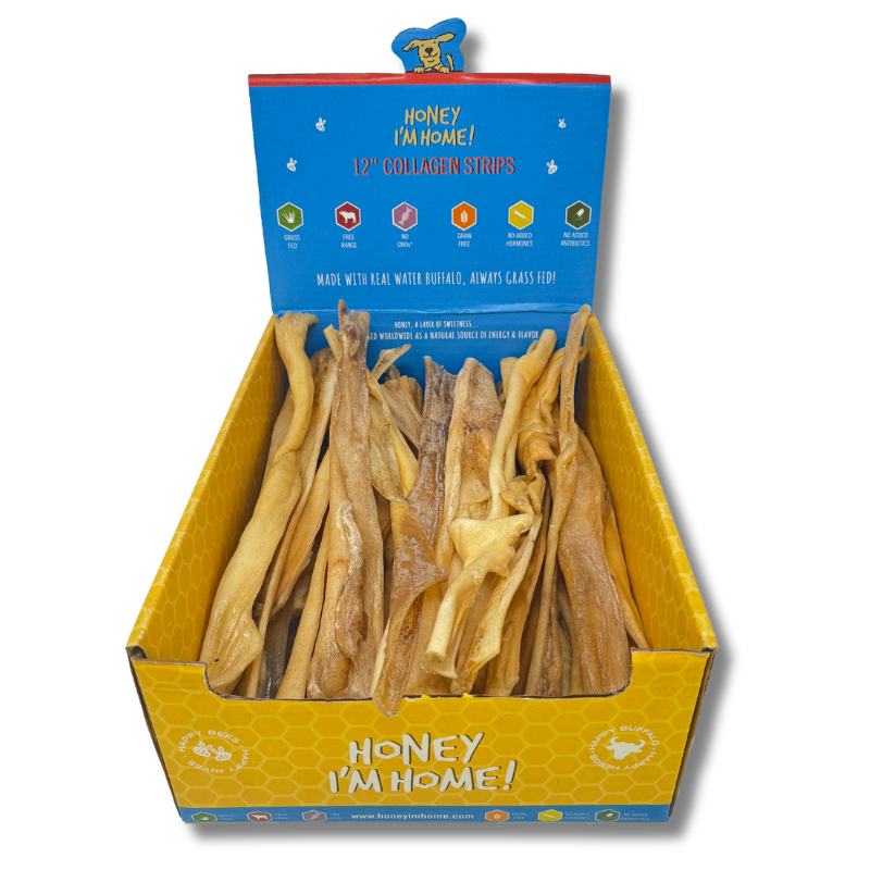 12"  COLLAGEN STRIPS BULK - Honey I'm Home Treats