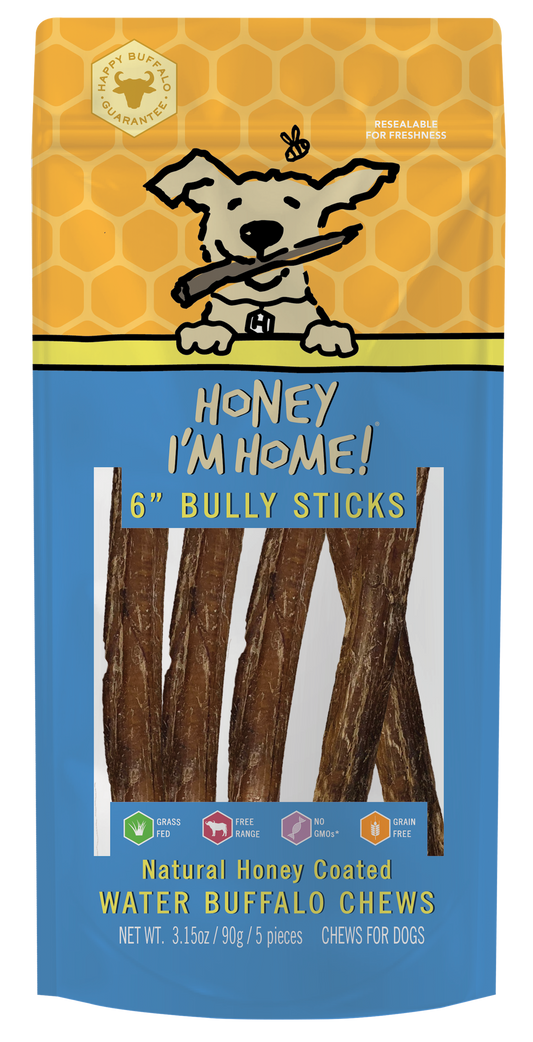 6" BULLY STICKS - Honey I'm Home Treats