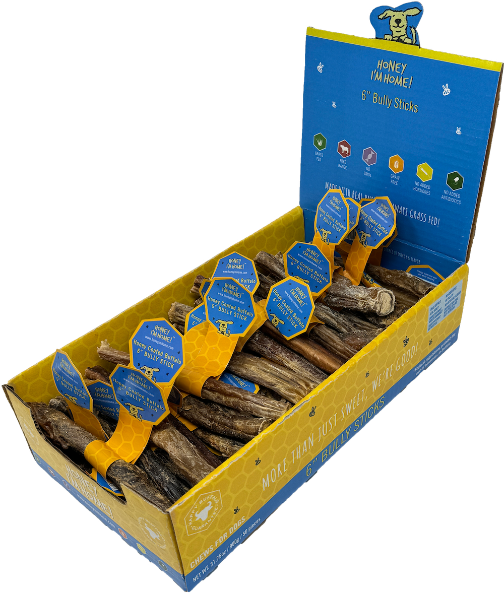 6" BULLY STICKS BULK - Honey I'm Home Treats