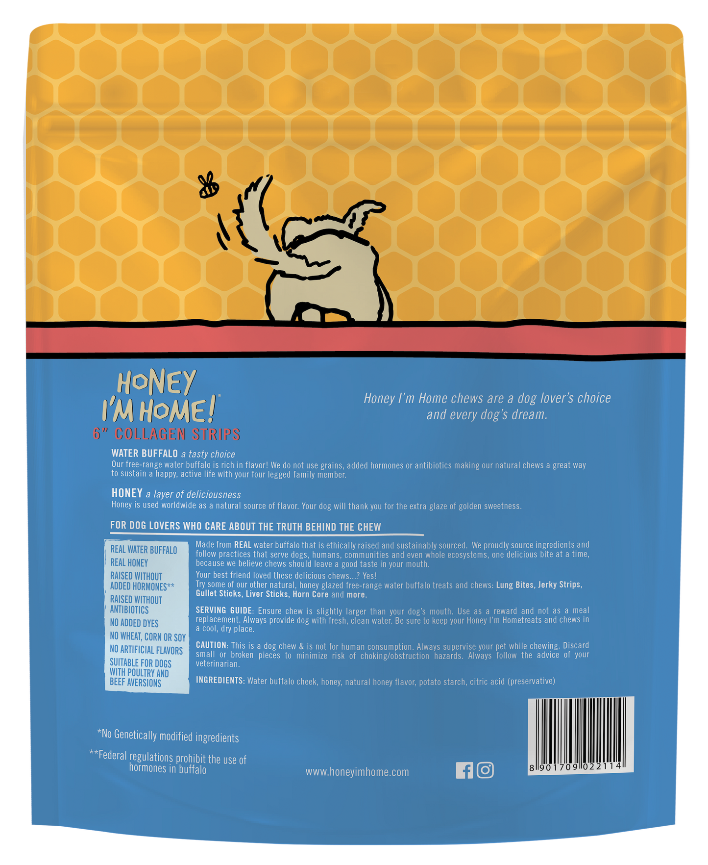 6" COLLAGEN STRIPS - Honey I'm Home Treats