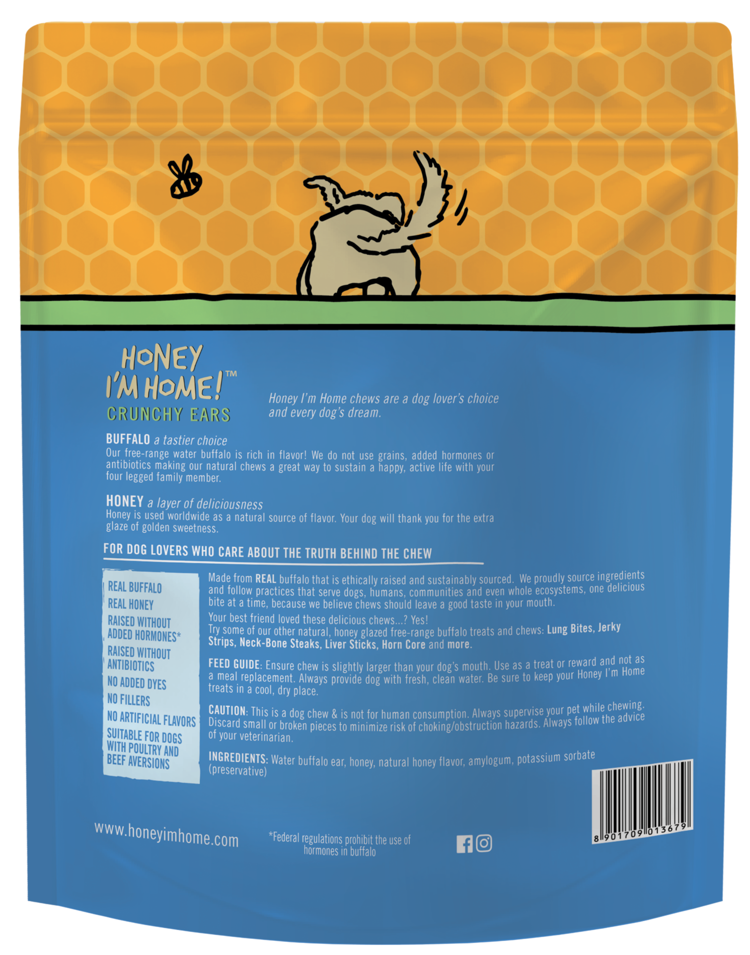 Back of package with ingredients and benefits.