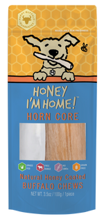 yellow and blue pkg. of honey-coated horn core