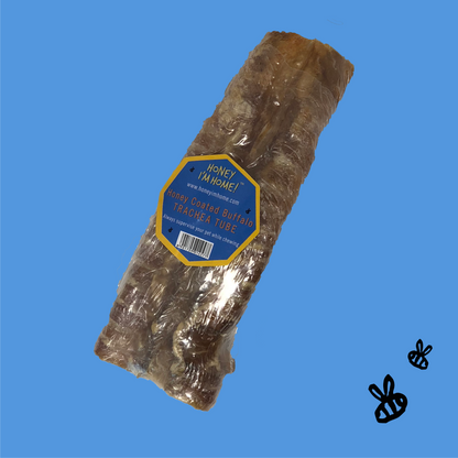 one trachea tube, clear wrapper, blue honeycomb shaped label on front.
