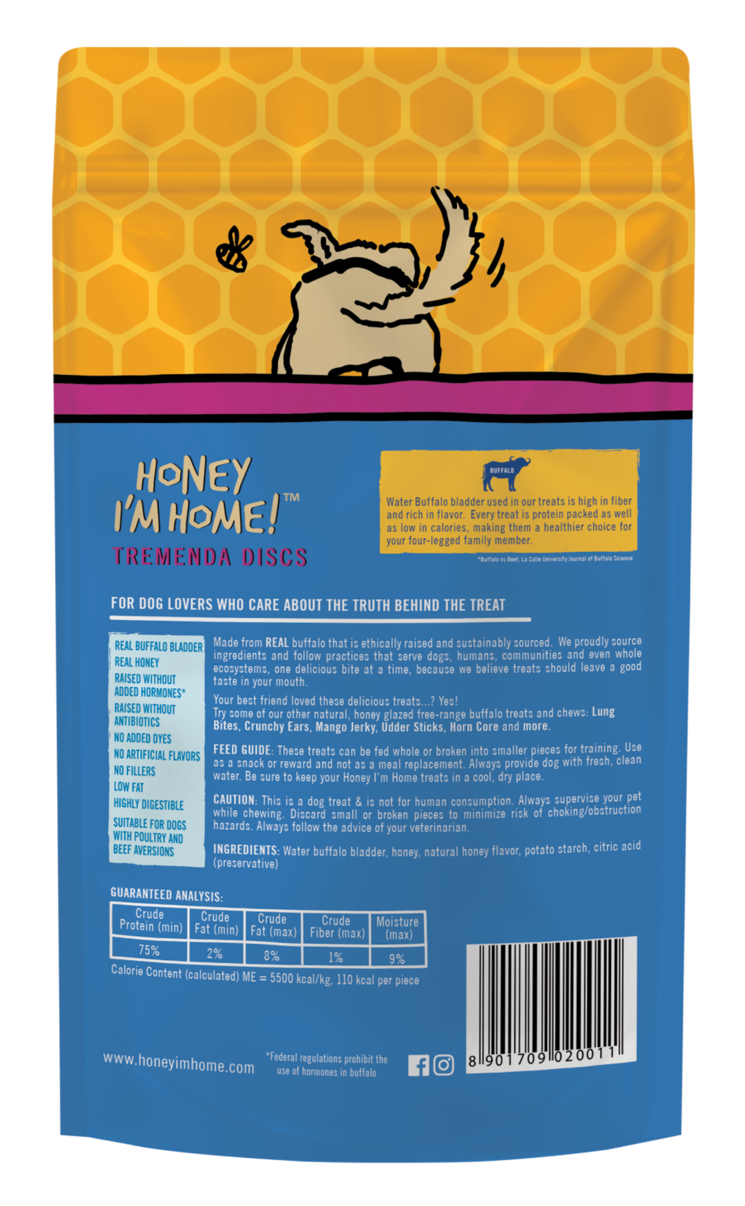 back, bright yellow and blue 3.53 oz pkg, ingredients on right, benefits on left